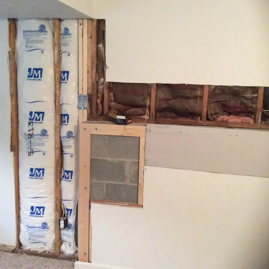Wall insulation replacement during Basement Flood Cleanup in Margaret
